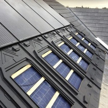 Close-up of GSE In-roof solar panel mounting system